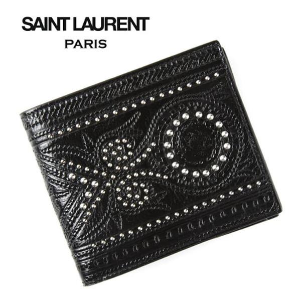 Saint Laurent☆サンローラン財布 コピー【SALE】COOL スタッズ付き 二つ折り財布 361319 BYW36 1000